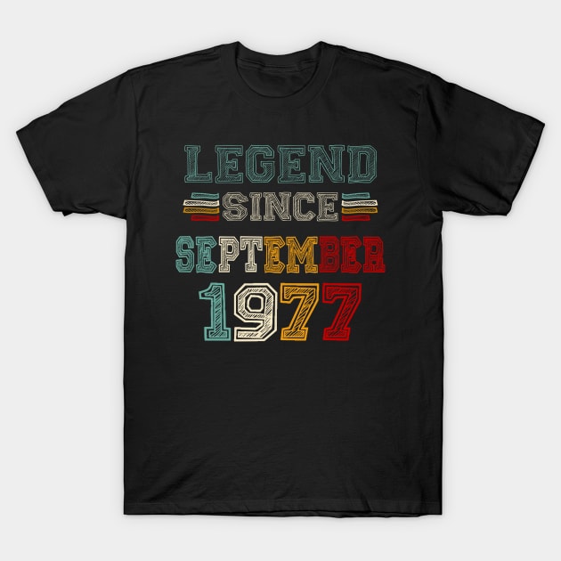 46 Years Old Legend Since September 1977 46th Birthday T-Shirt by Vintage White Rose Bouquets